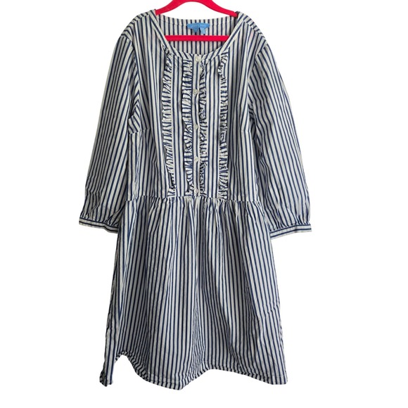 Draper James Dresses & Skirts - Draper James Womens Striped Ruffle Dress Blue White Size S